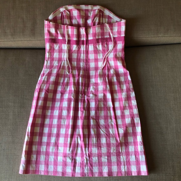 Lilly Pulitzer plaid pink strapless dress - Picture 4 of 9